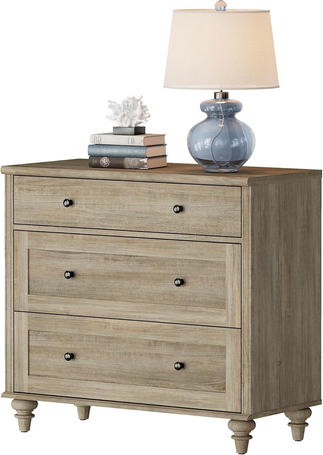 Ophelia & Co. Nightstand For Bedroom With 3 Drawers, Mid Century Modern Wooden Closet Storage Organizer