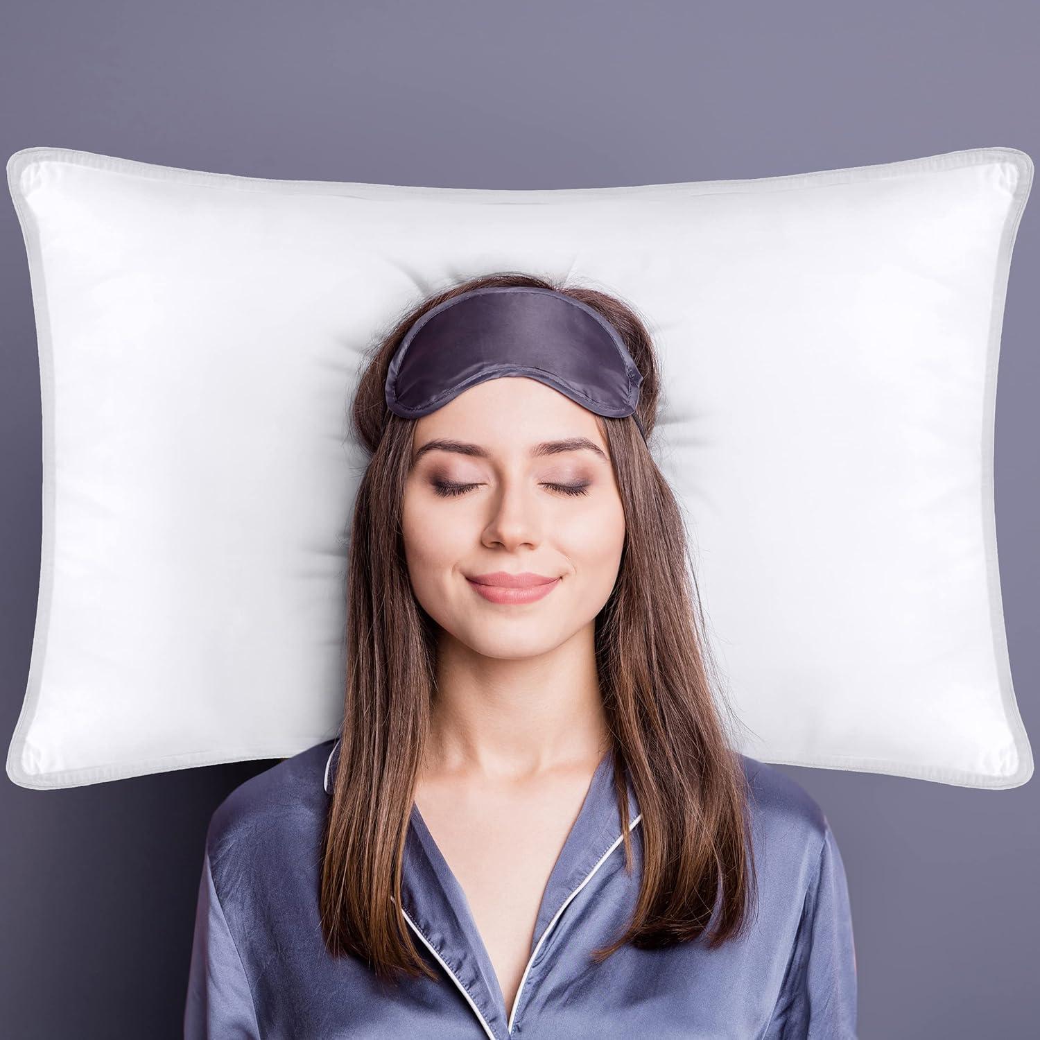 White King Size Polyester Bed Pillows Set of 2
