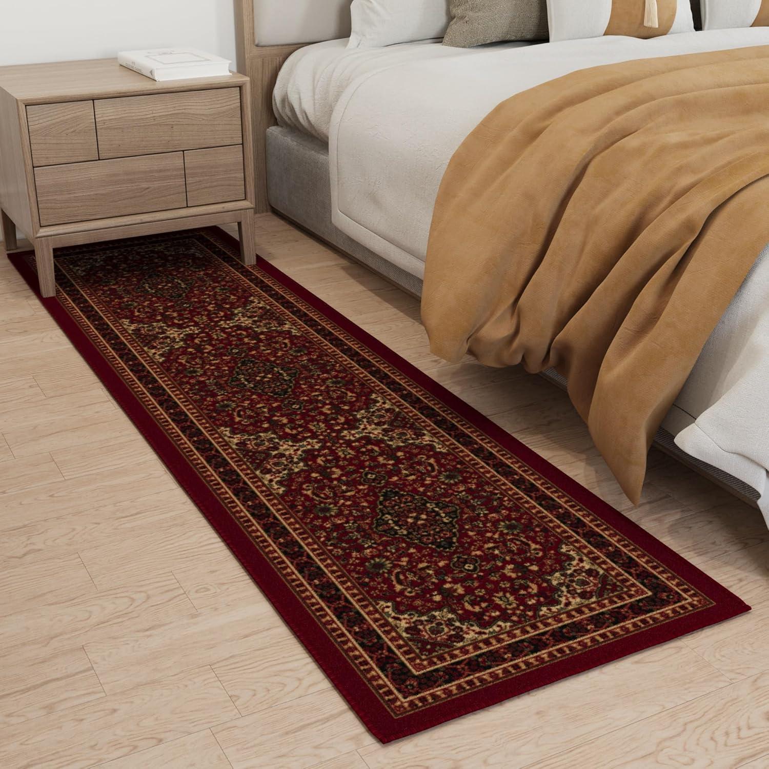 Ottohome Non-Slip Medallion Area Rug For Living Room, Hallway Runner, Entryway Rug, Seafoam Green