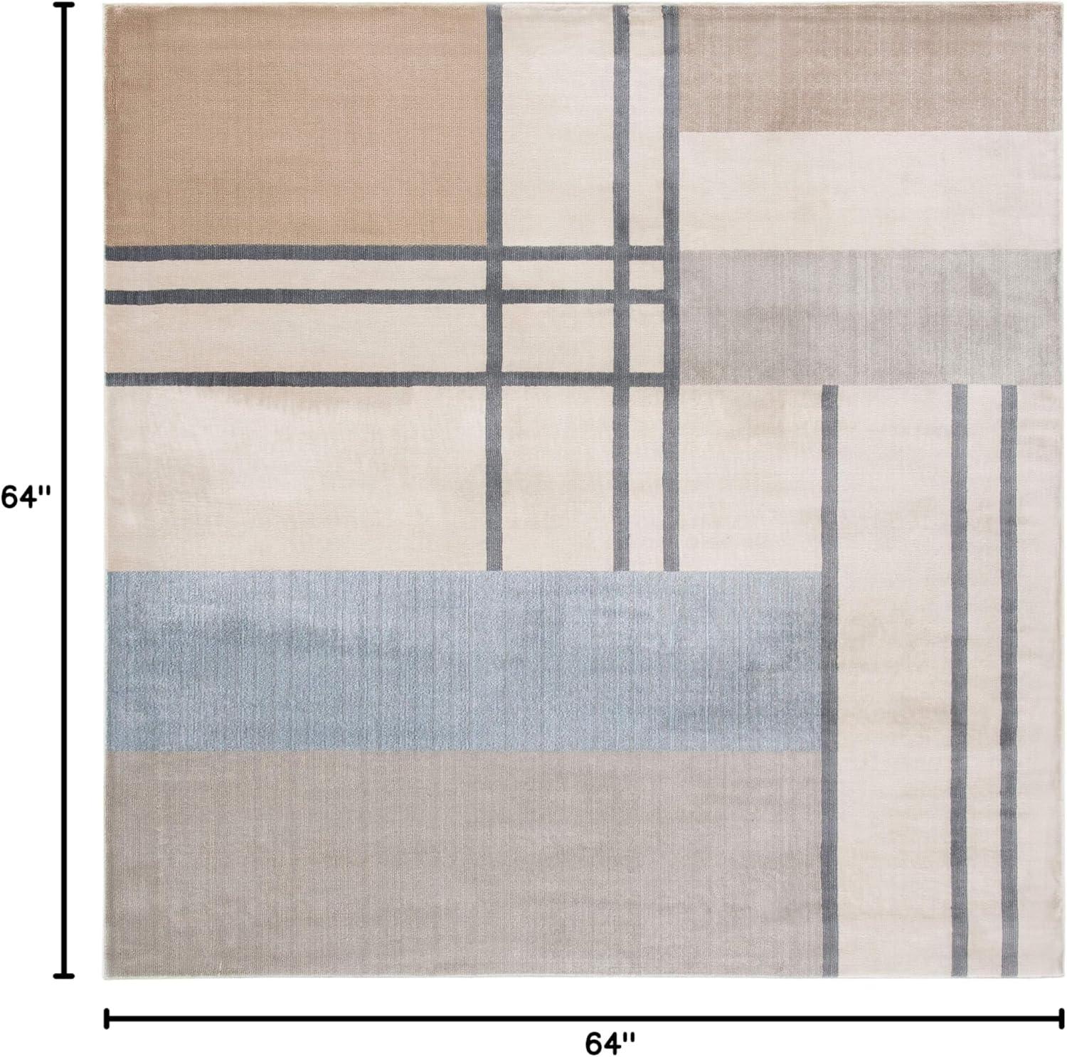 Orwell ORW302 Power Loomed Indoor Area Rug - 5'3"x5'3" - Ivory/Taupe - Safavieh
