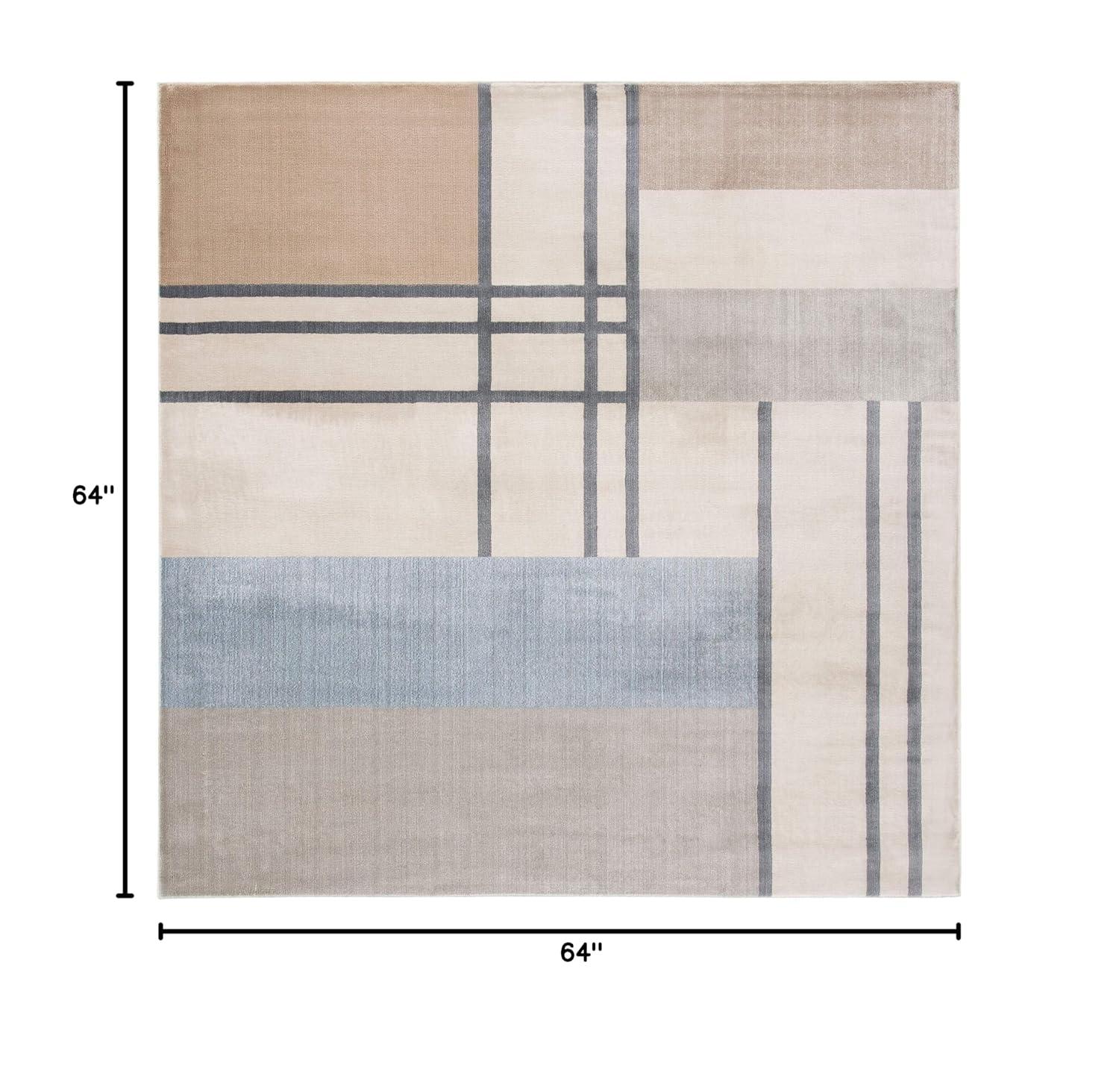 Orwell ORW302 Power Loomed Indoor Area Rug - 5'3"x5'3" - Ivory/Taupe - Safavieh
