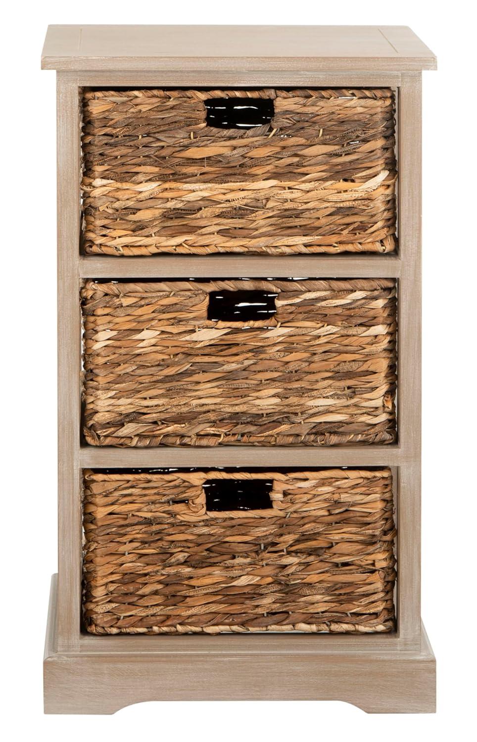 Halle Storage Side Table - AMH5738 - White Wash - Safavieh Couture