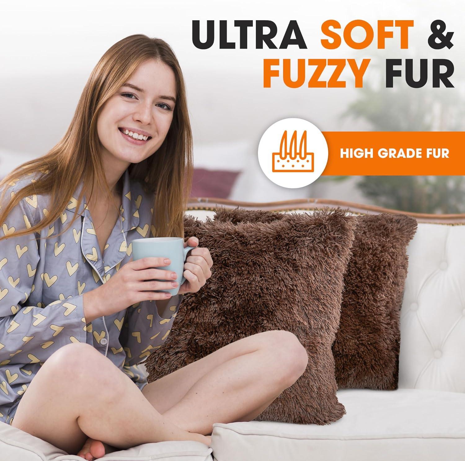 Faux Fur Throw Pillow