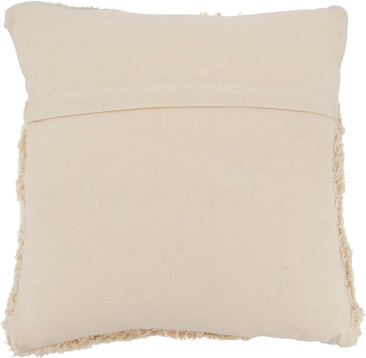 Saro Lifestyle Tufted Geometry Bliss Poly Filled Throw Pillow, Beige, 20"x20"