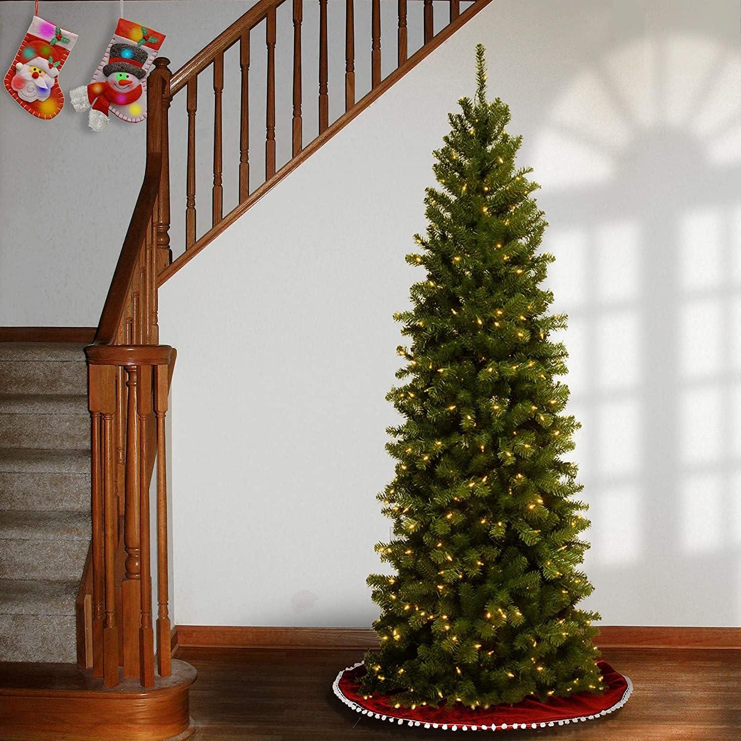 Prelit Slim North Valley Spruce Artificial Christmas Tree Clear Lights - National Tree Company