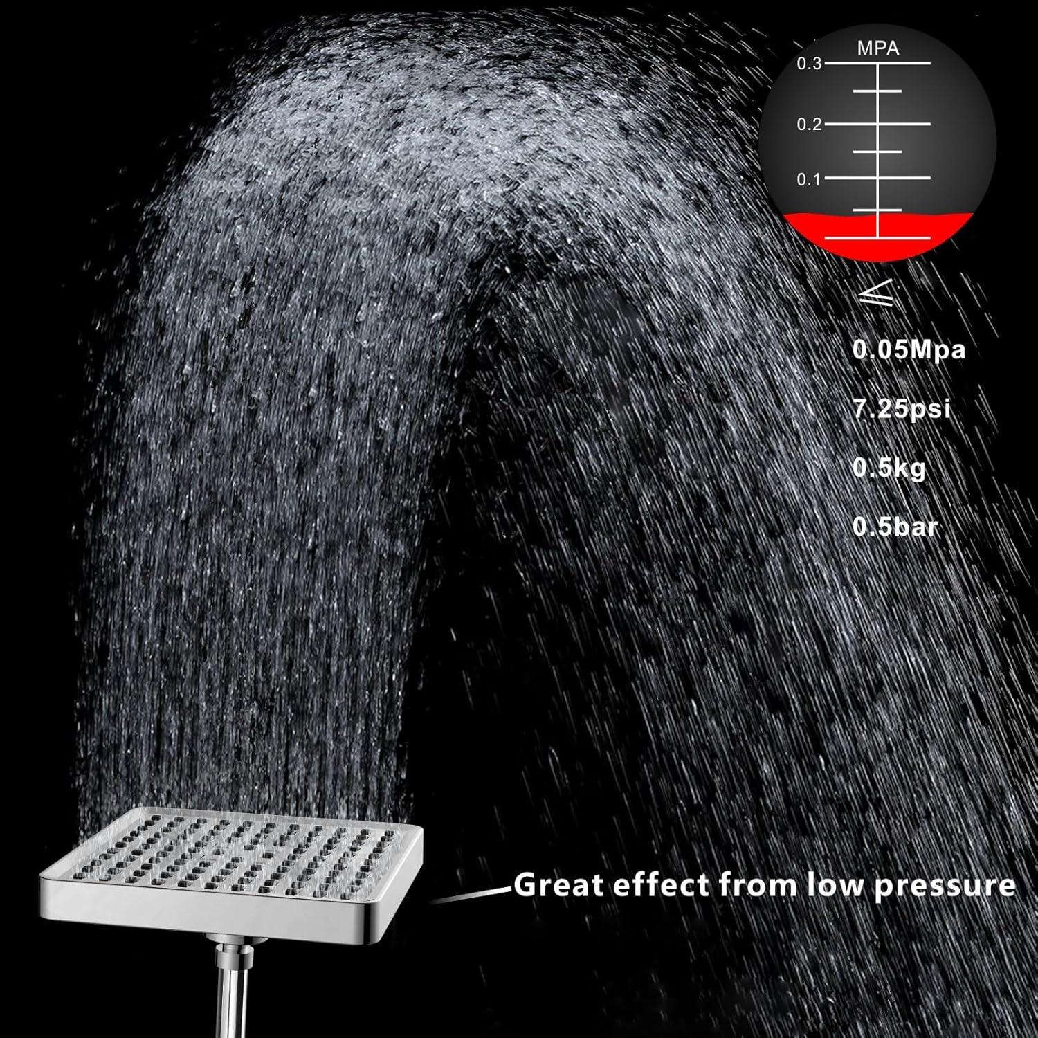 8-Inch Chrome Stainless Steel Rain Shower Head with Filter