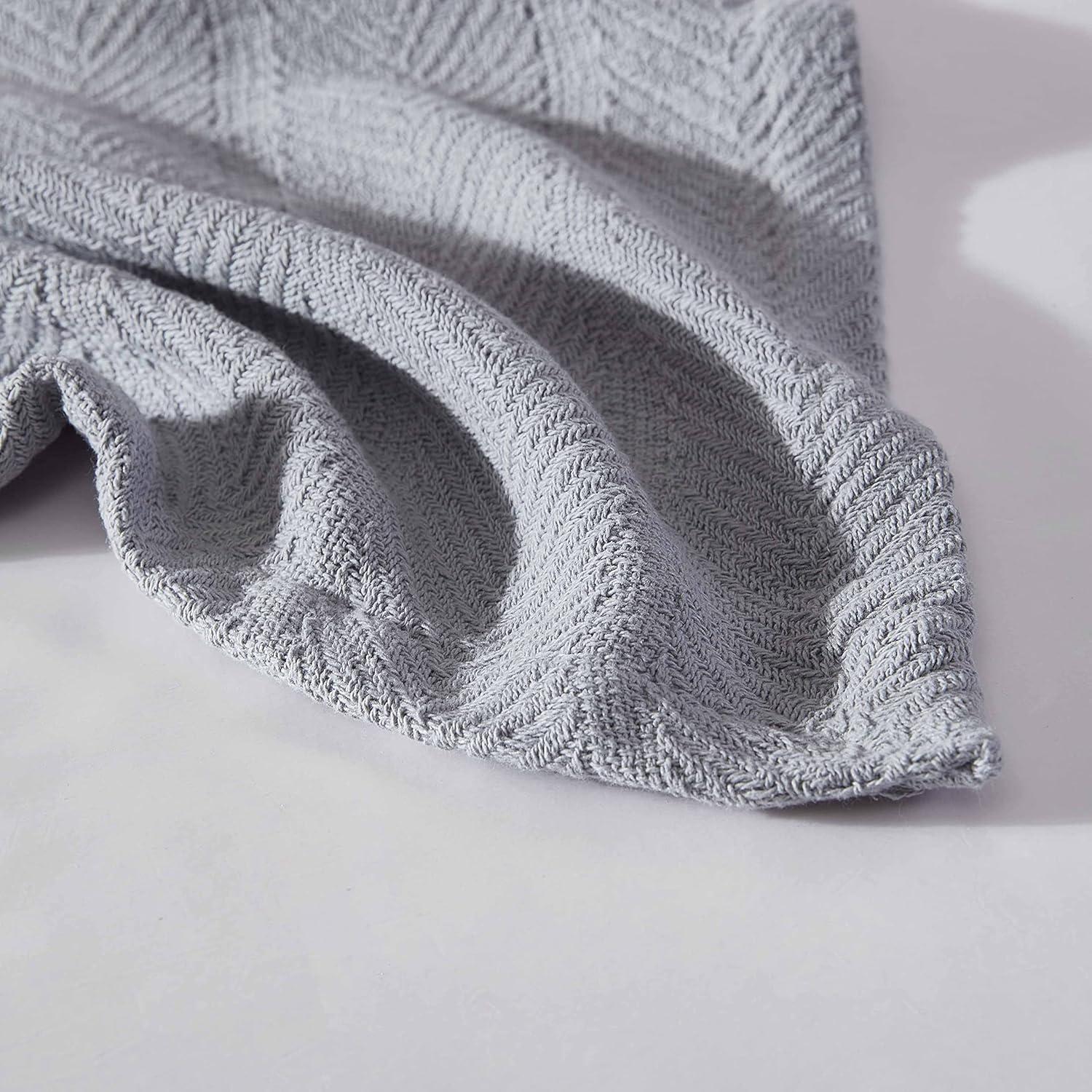 Herringbone Knitted Throw Blanket