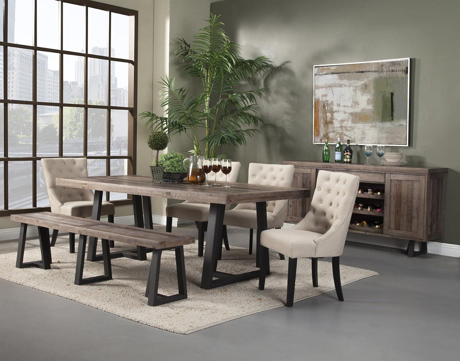 Prairie 84" Reclaimed Wood Rectangular Dining Table in Natural and Black