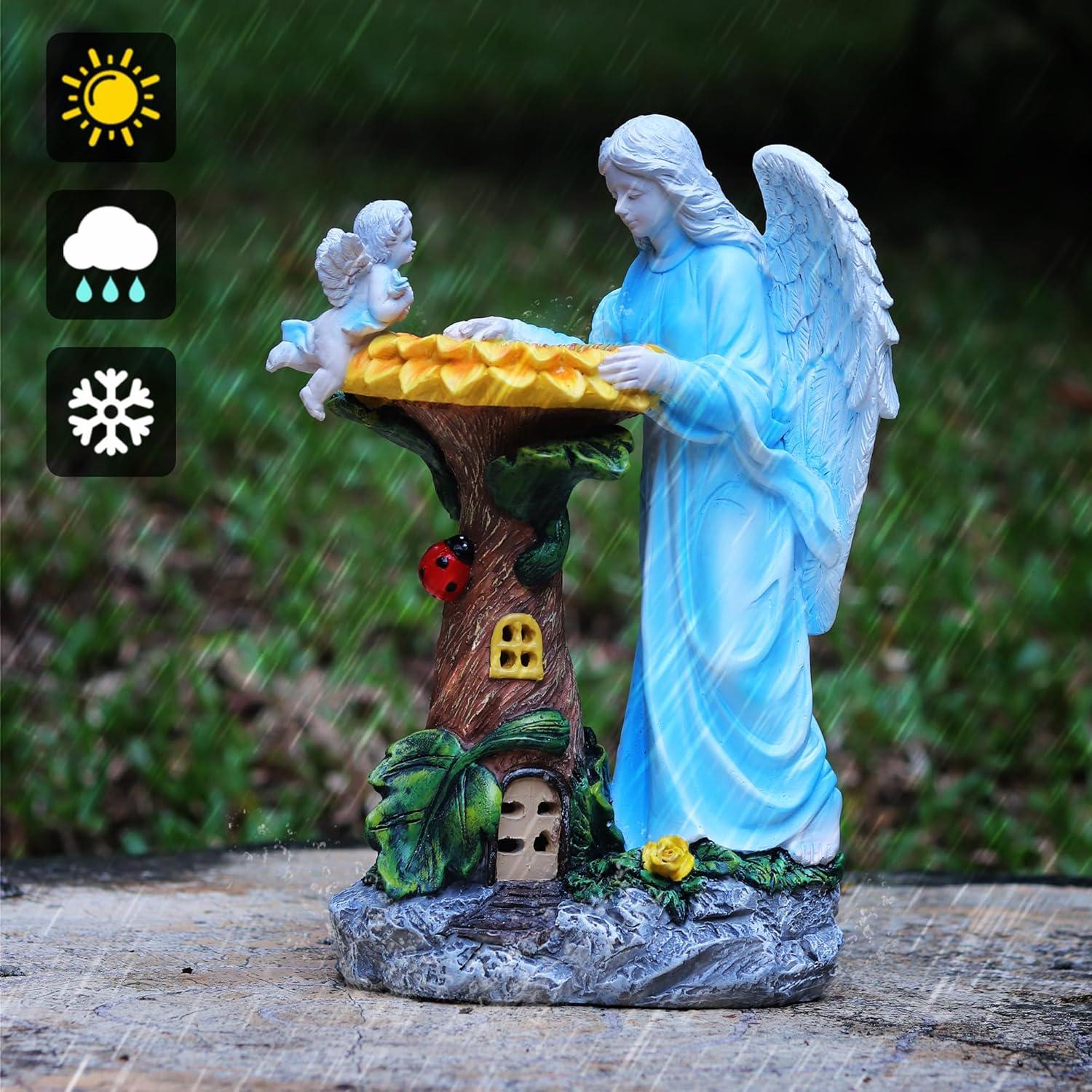 Solar Angel Garden Statue with Color Changing Light