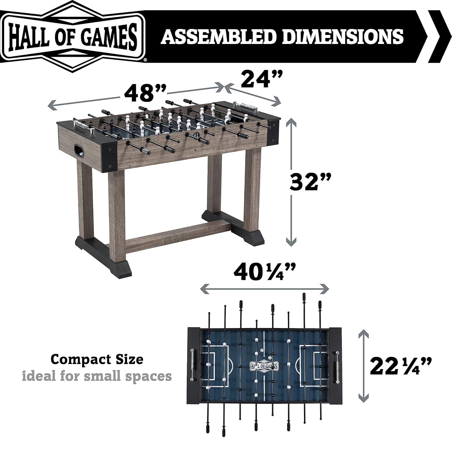 Phantoscope Hall Of Games Foosball Tables Multiple Styles, Soccer With Durable & Stylish Designs With Tabletop Sports Soccer Balls, Perfect For Family Game Rooms,Wood Grain/Red,Engineered Wood, Wood, Plastic, Metal