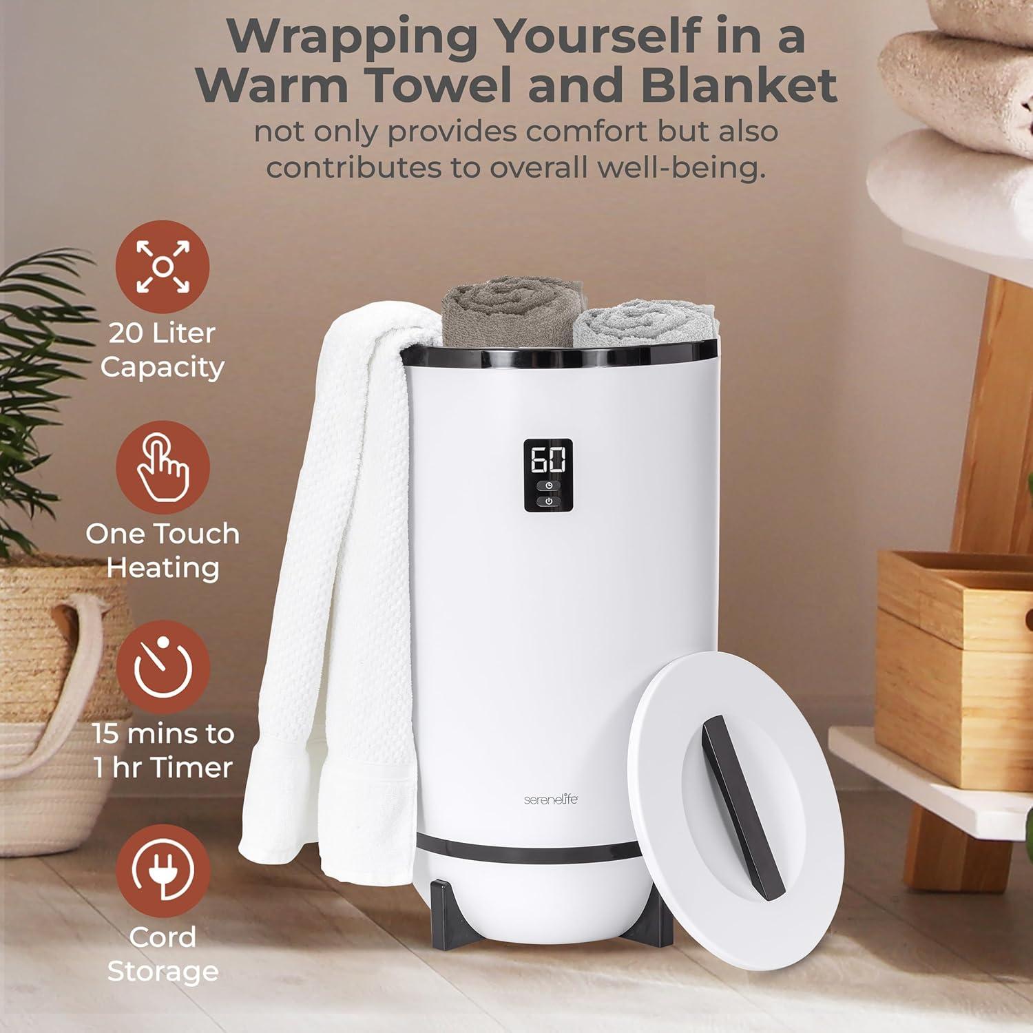 SereneLife Single Touch Electric Towel Warmer