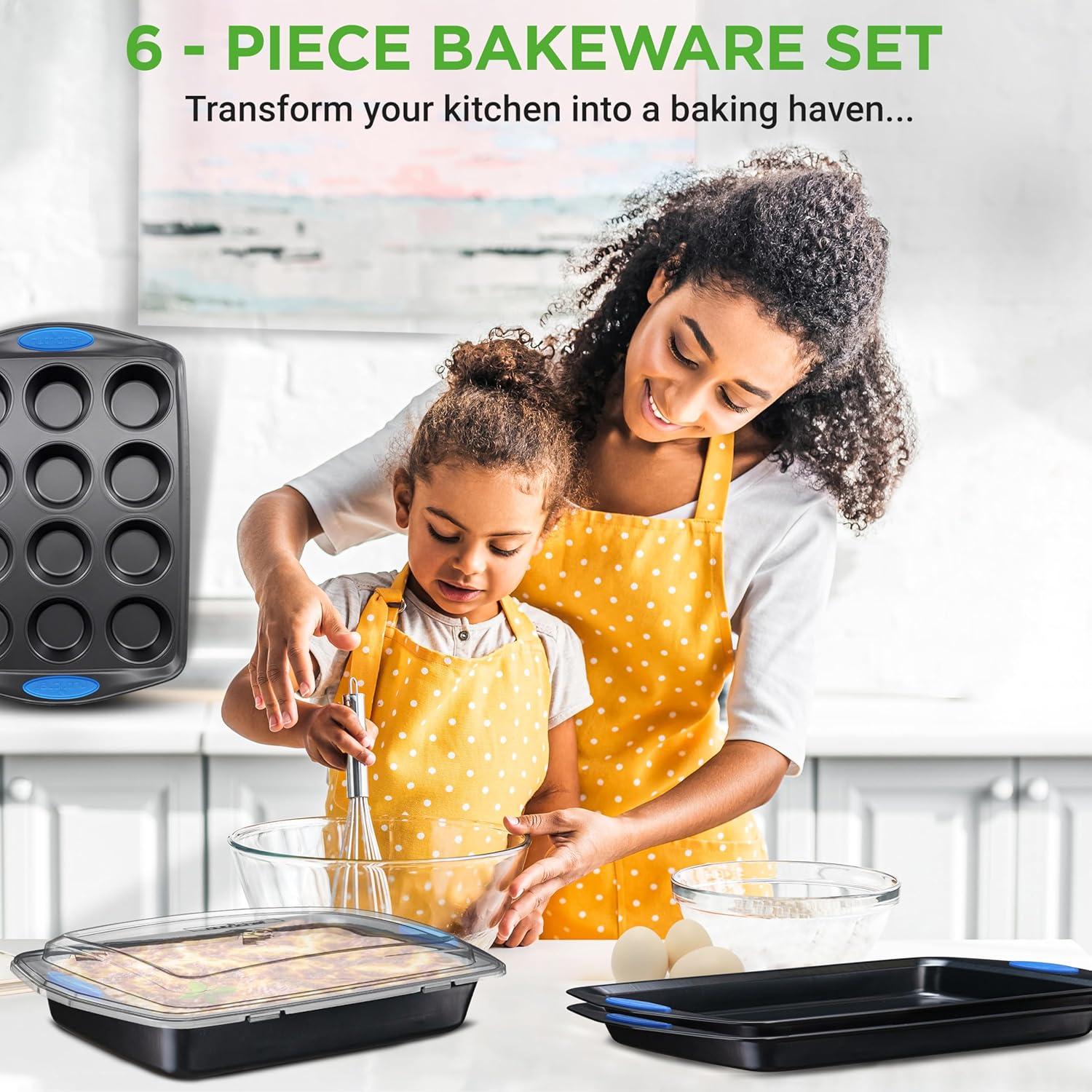 NutriChef NutriChef 6-Piece Deluxe Steel Nonstick Bakeware Set