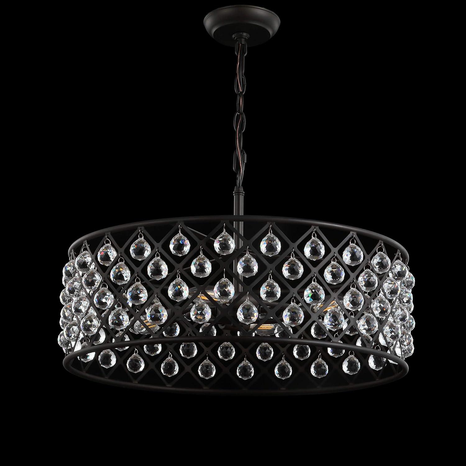 Gabrielle 23" Crystal/Metal LED Pendant, Oil-Rubbed Bronze