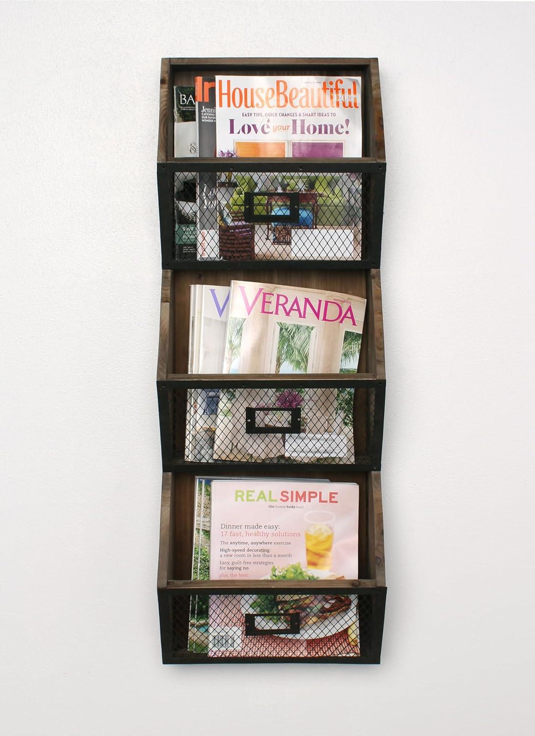 Burdock Solid Wood Wall Organizer with Wall Baskets