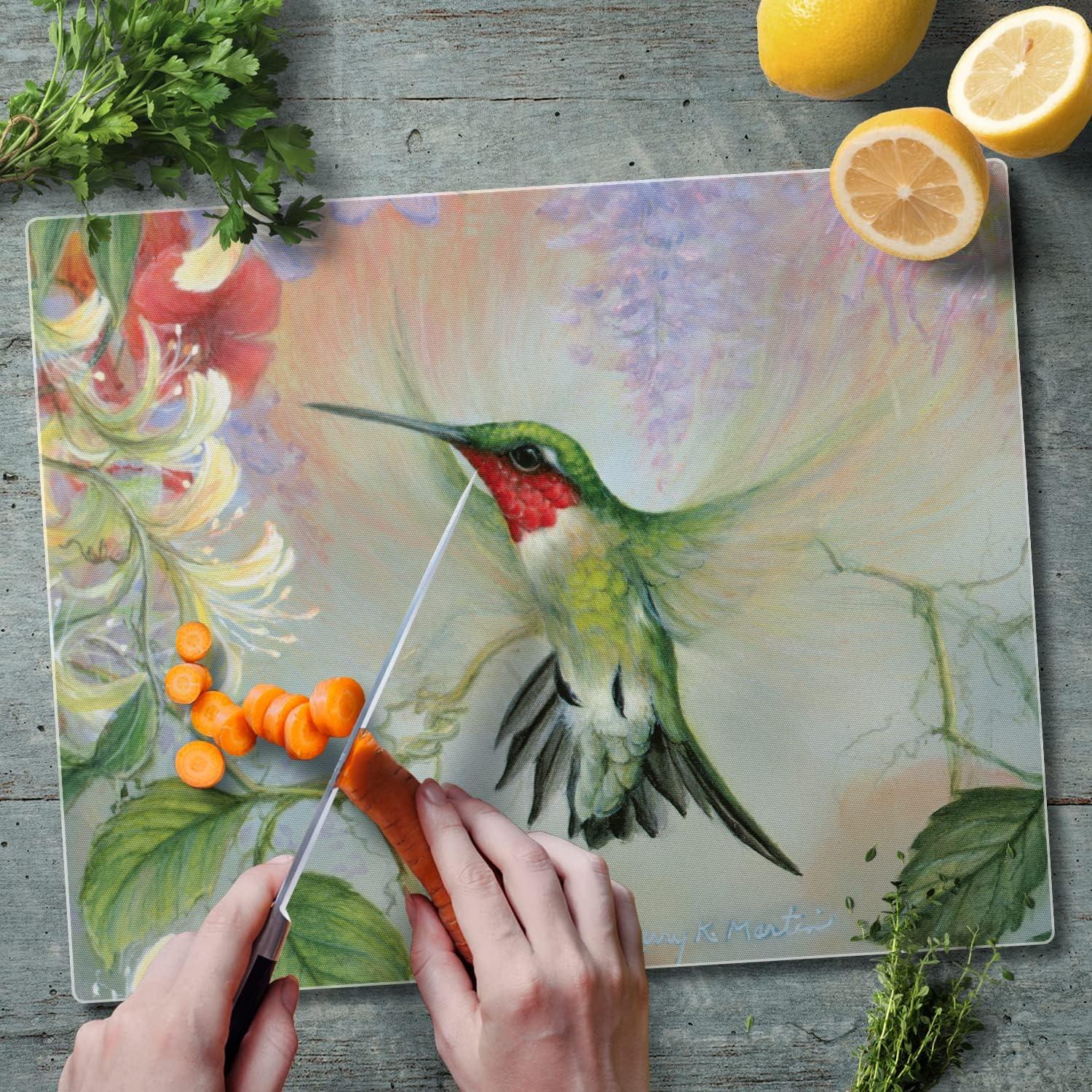 Hummingbird Nature's Gift Tempered Glass Cutting Board