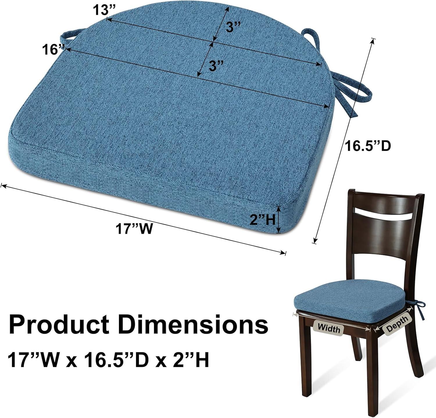 Chair Cushions for Dining Chairs Set of 2 - Blue