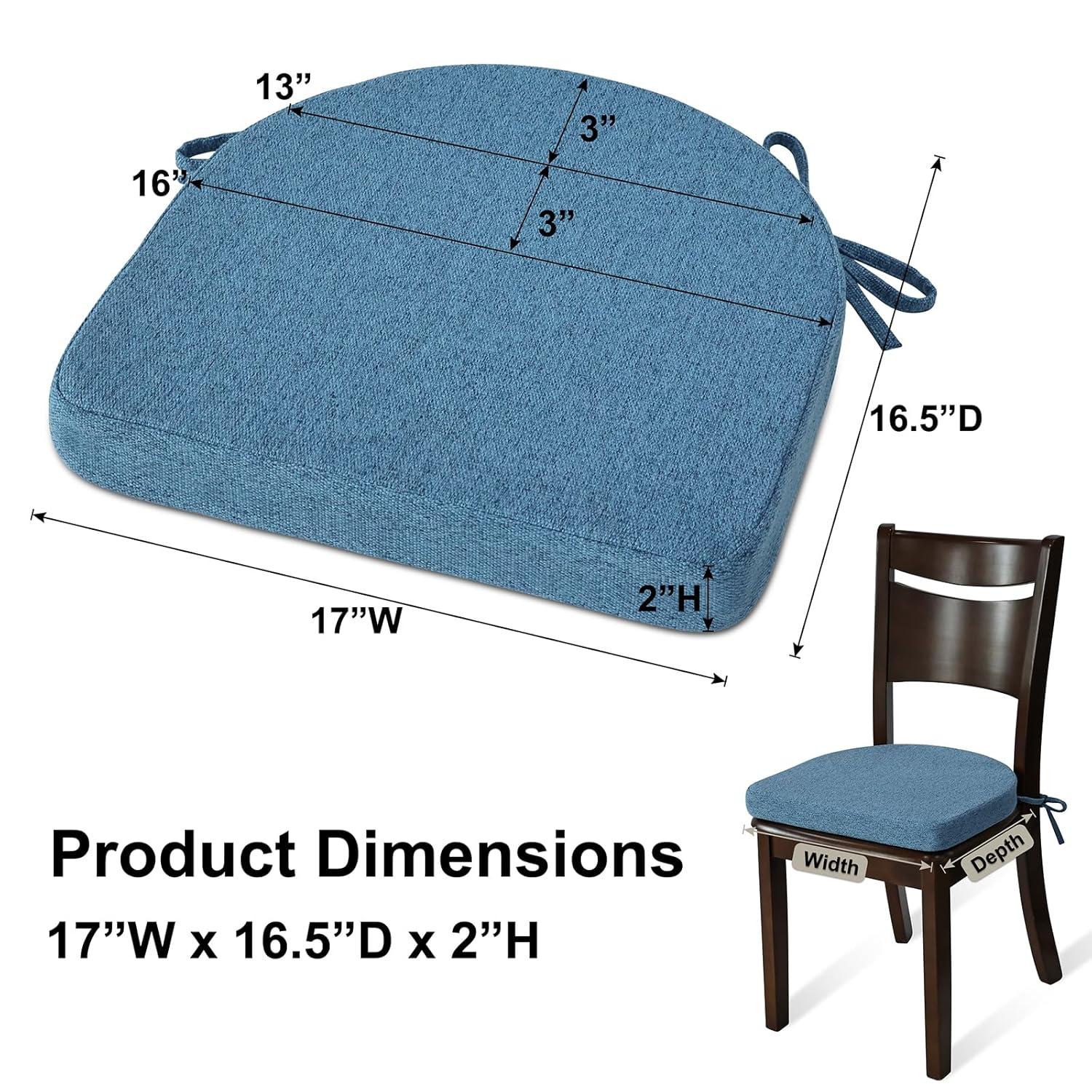 Chair Cushions for Dining Chairs Set of 2 - Blue