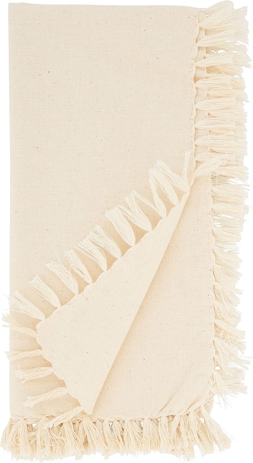 Saro Lifestyle Fringed Design Table Napkin (Set of 4)