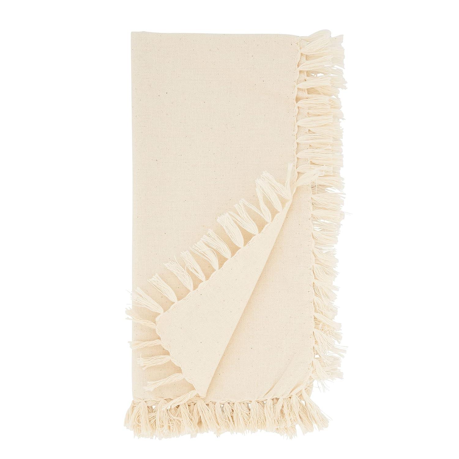 Saro Lifestyle Fringed Design Table Napkin (Set of 4)