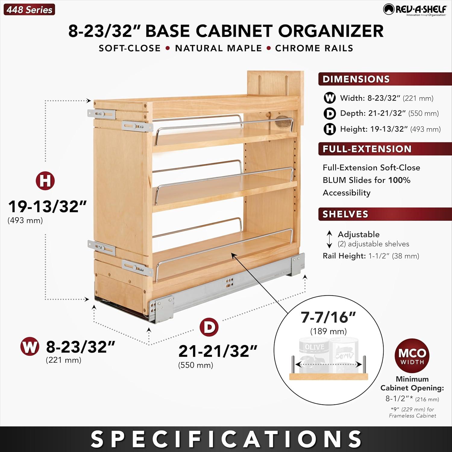 Rev-A-Shelf Door/ Drawer Base Cabinet Organizer Soft-Close