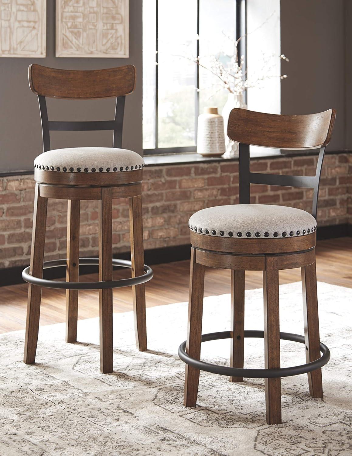 Tall Valebeck Upholstered Swivel Barstool - Signature Design by Ashley