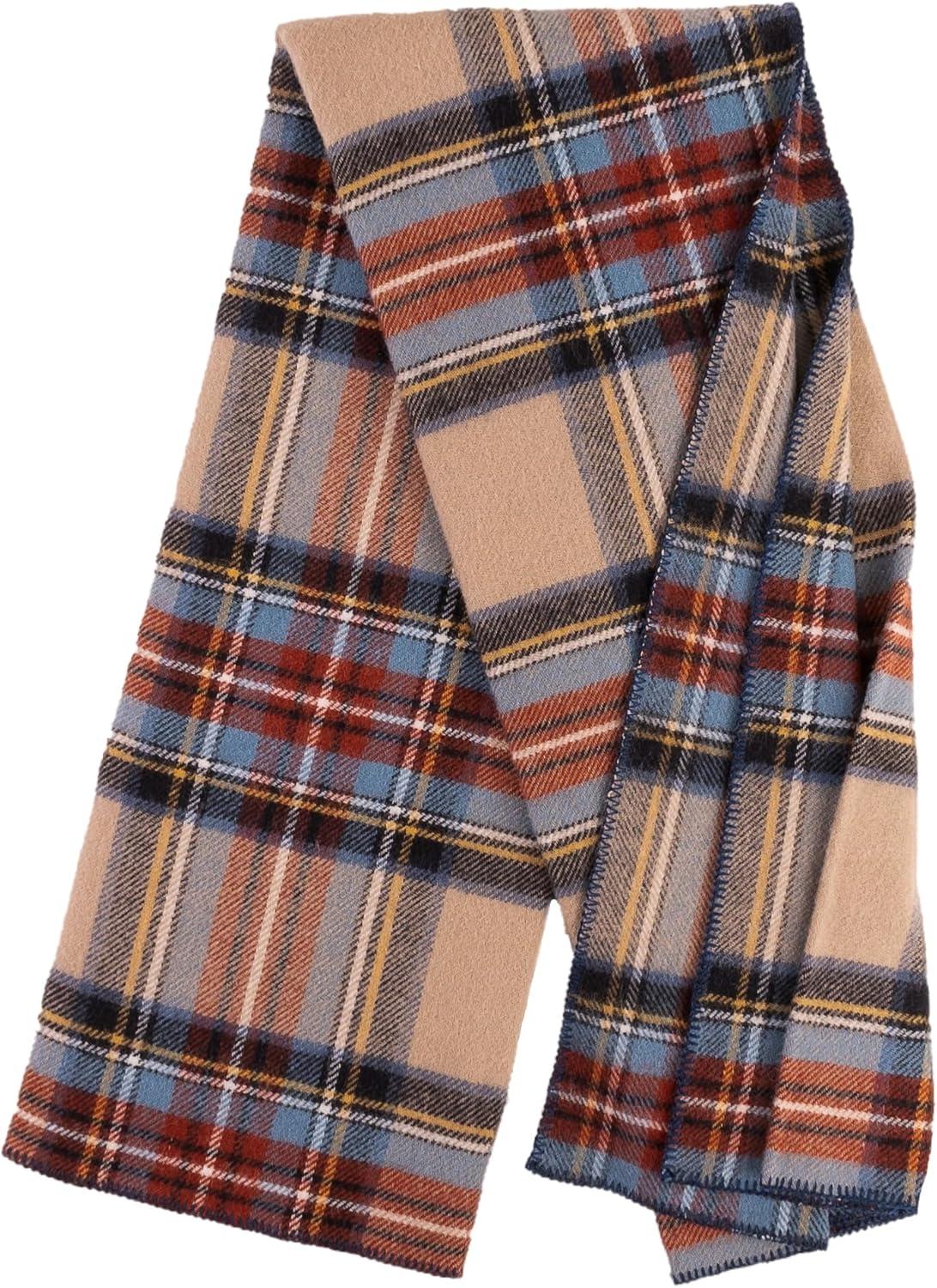 Extra-Large Antique Dress Stewart Wool Tartan Throw Blanket