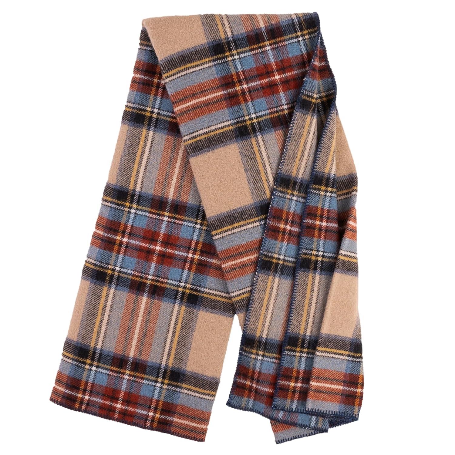 Extra-Large Antique Dress Stewart Wool Tartan Throw Blanket