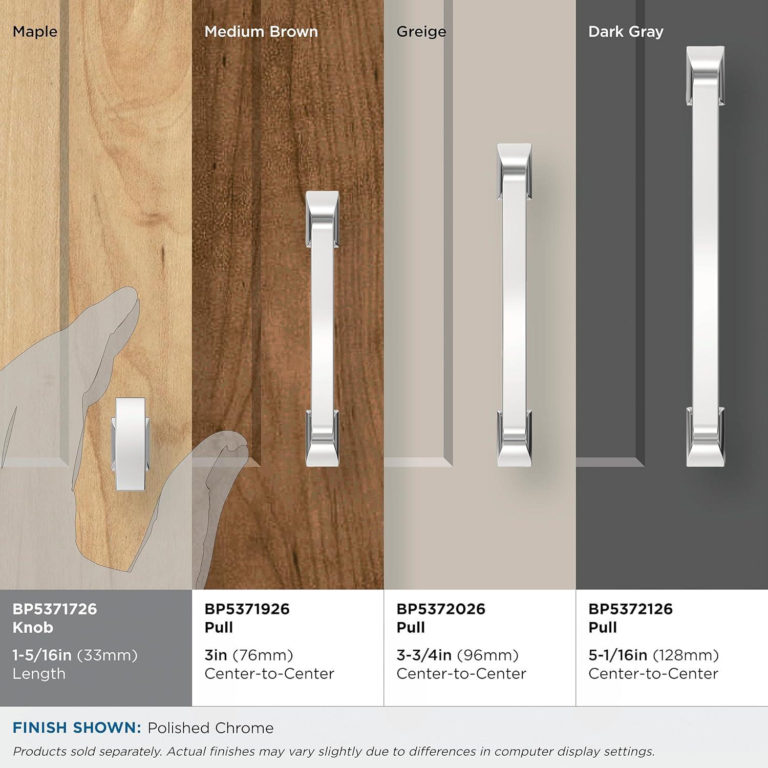 Amerock Westerly 1-5/16 inch (33mm) Length Polished Chrome Cabinet Knob