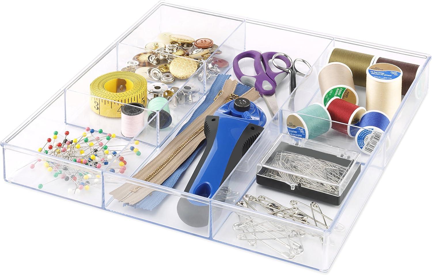 Clear 6-Section Resin Drawer Organizer