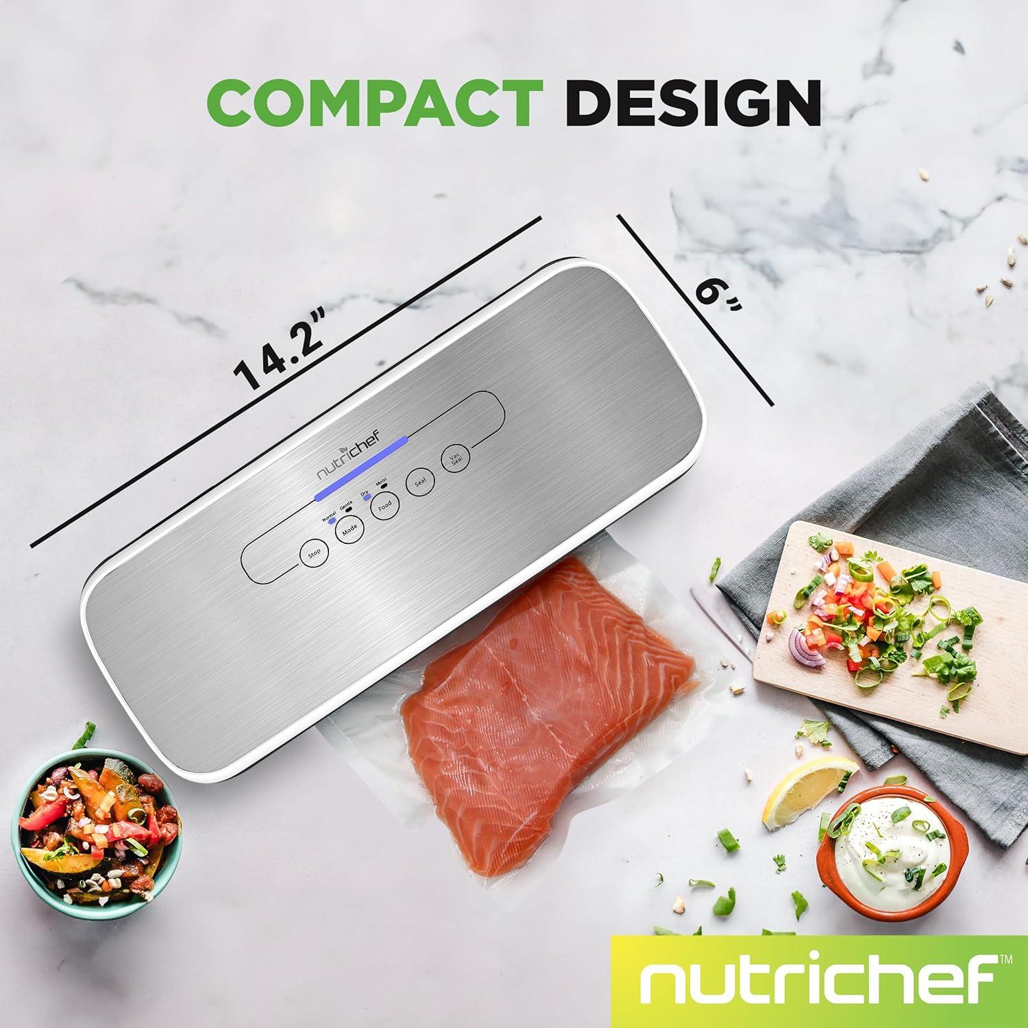 NutriChef Automatic Food Vacuum Sealer w/ Starter Kit