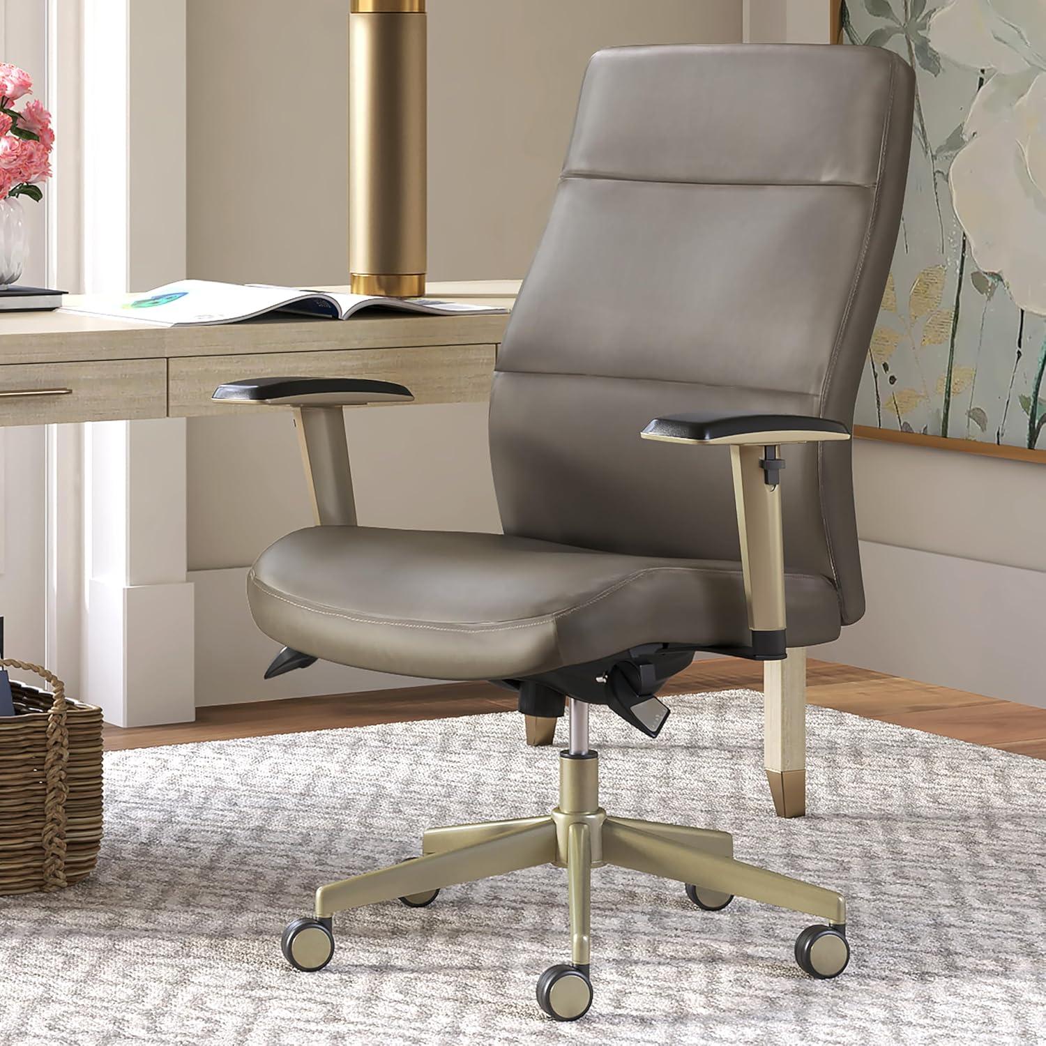 La-Z-Boy Baylor Bonded Leather Adjustable Ergonomic Executive Office Chair with Lumbar Support