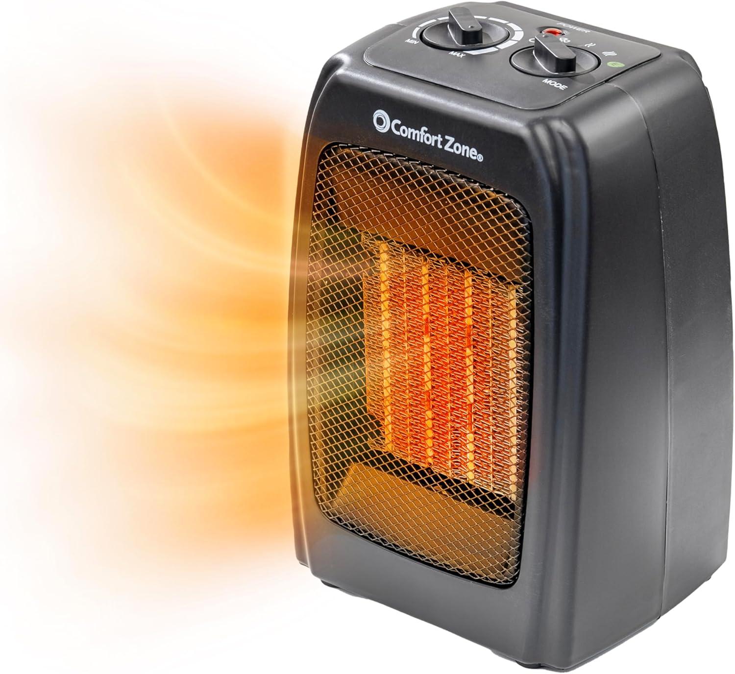 Energy Save 1500-Watt Electric Ceramic Space Heater with Thermostat and Fan