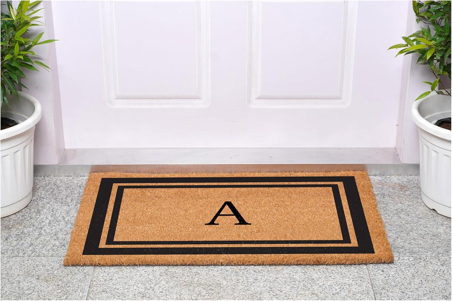 Calloway Mills Black Border 24" x 36" Monogram Outdoor Doormat (Letter A)