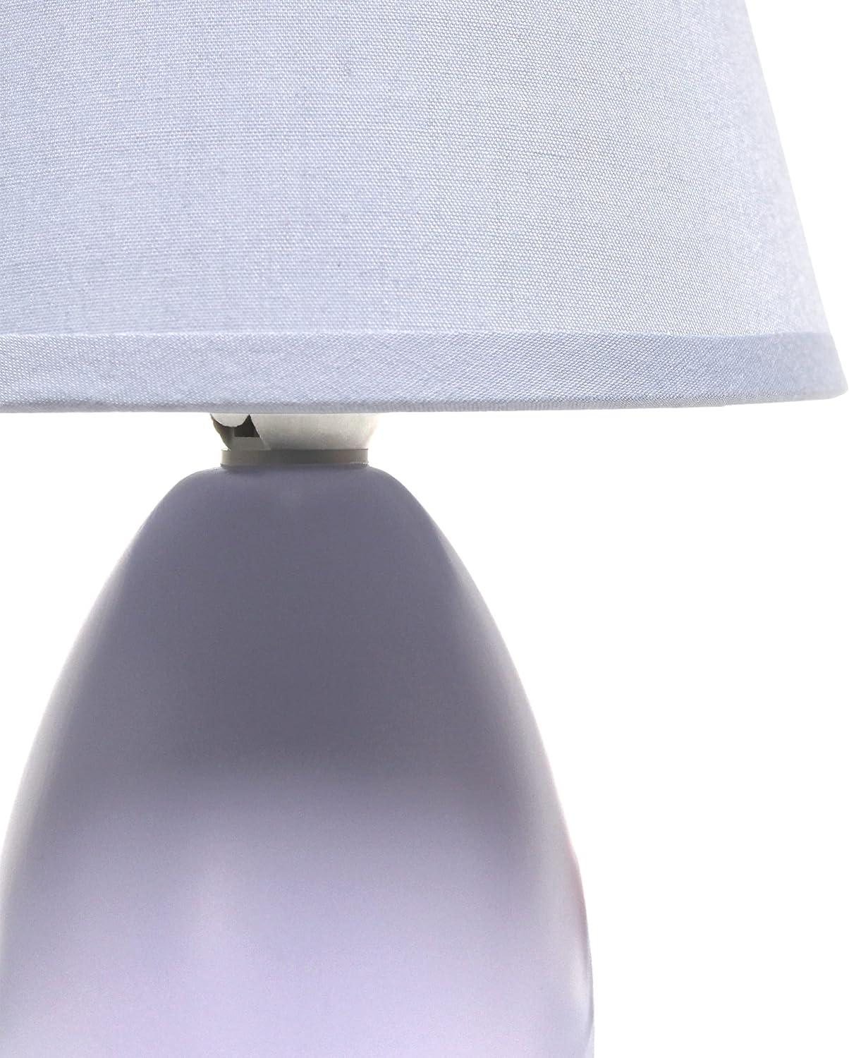 Purple Mini Egg Ceramic Table Lamp with Fabric Shade