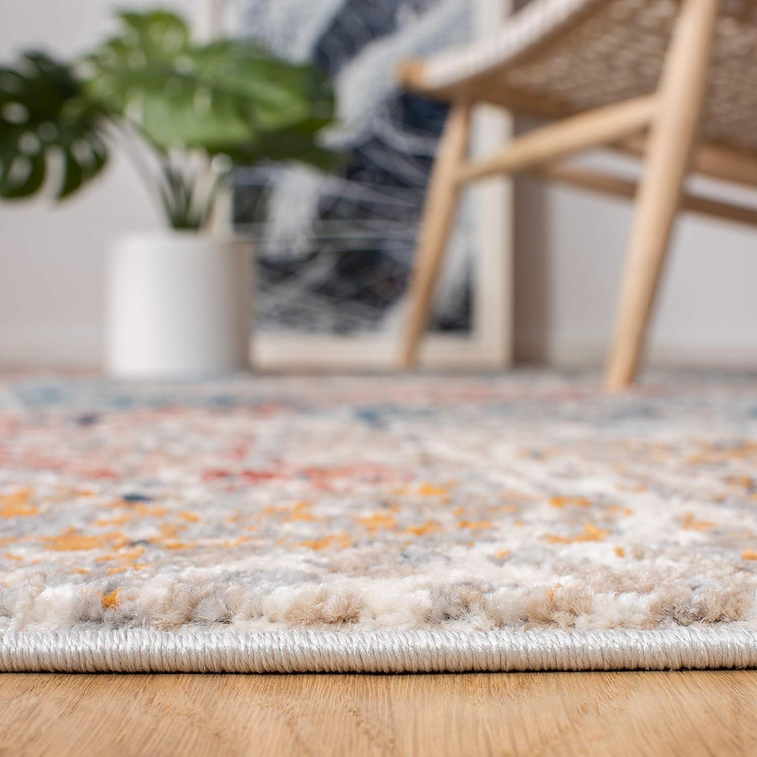 Madison MAD494 Power Loomed Area Rug - Grey/Orange - 5'3"x7'6" - Safavieh.