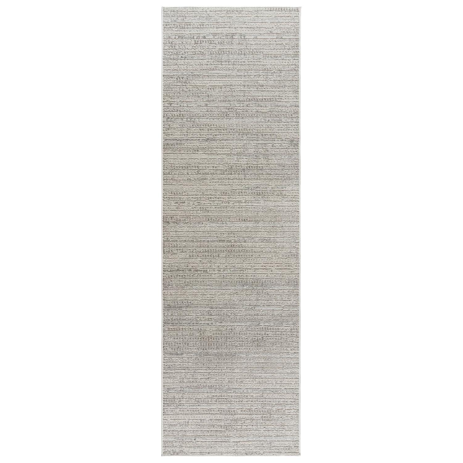 Missha Dario Modern Striped Gray Polyester High-Low Indoor Area Rug