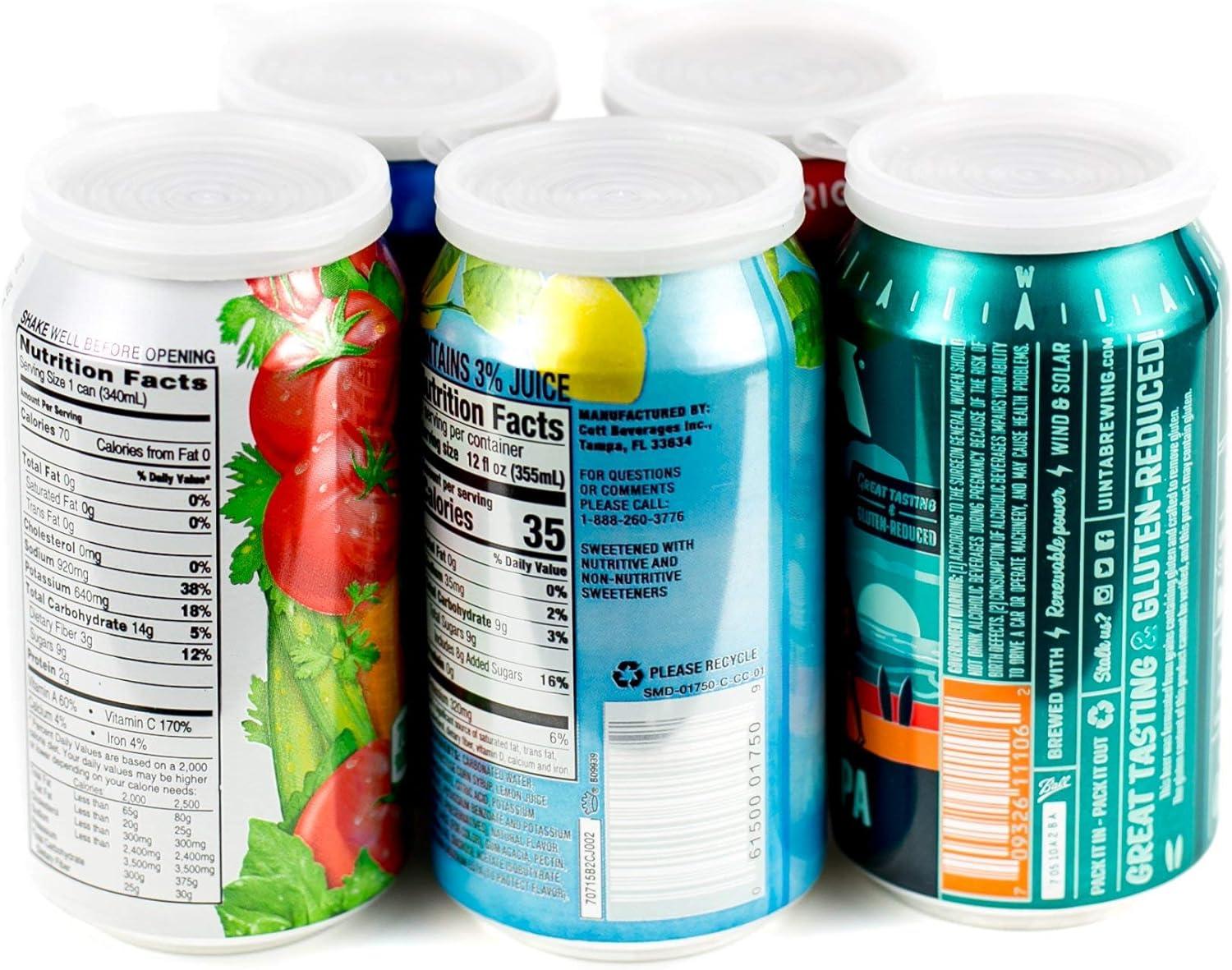 Smarter-Seal, 12-Pack, Reusable, BPA Free, Pop or Beverage Can Lids, Covers, Protectors, Toppers For Soda, Seltzer, Beer, Energy Drinks