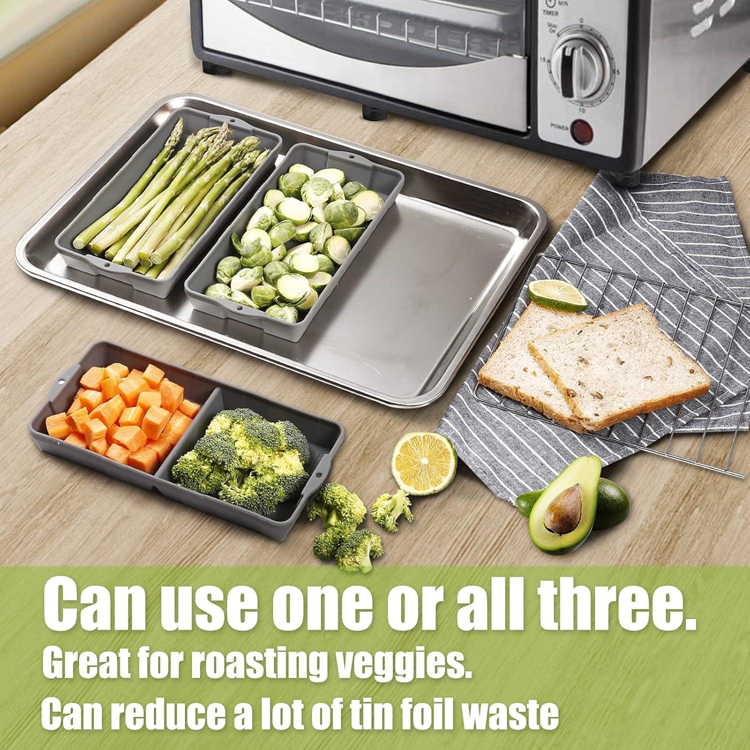 Nonstick Bakeware Set, New large size Cake Silicone Sheet Pan, baking pan dividers, Suitable for oven, air fryer to simplify cooking, Safe to use and easy to clean.