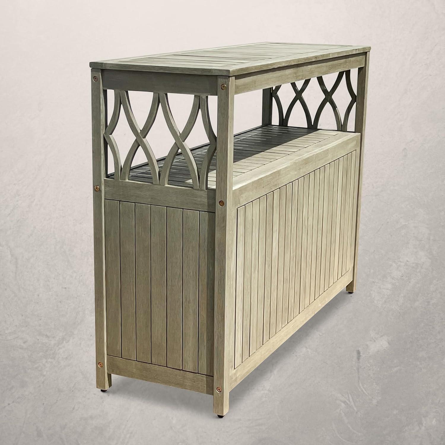 DTY Outdoor Living Longs Peak Eucalyptus Sideboard, Driftwood Gray