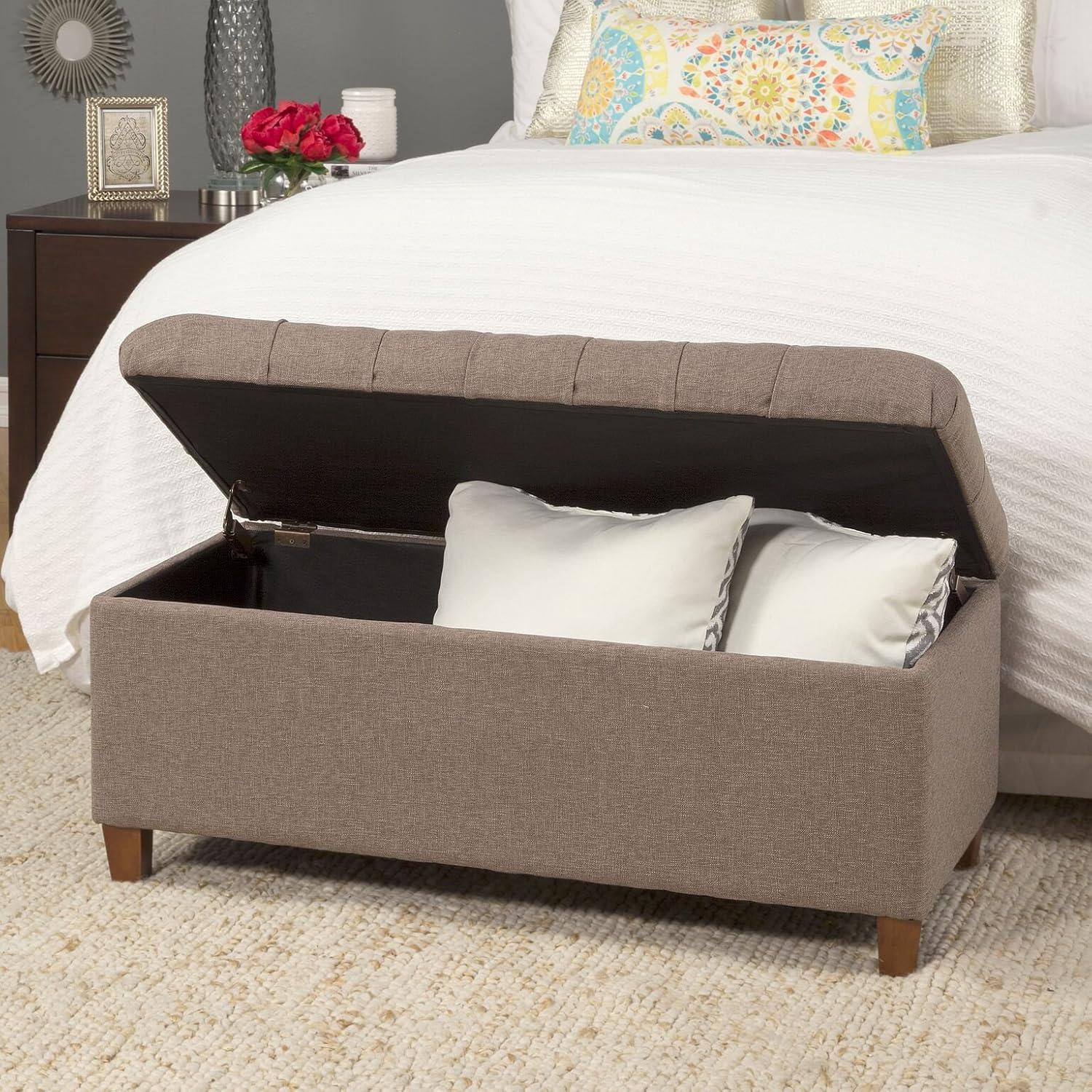 HomePop Ainsley Button Tufted Storage Bench, Multiple Colors