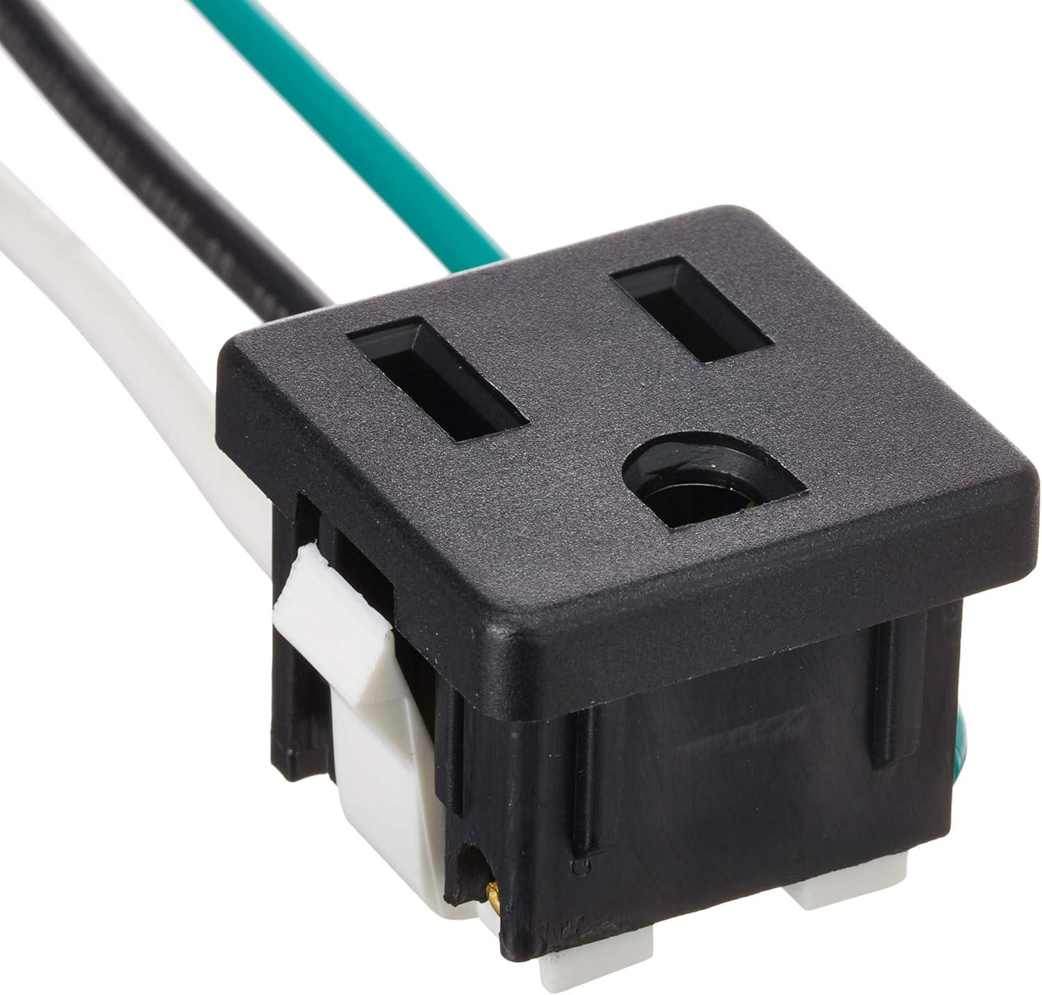 Black Thermoplastic Snap-In Receptacle with Leads