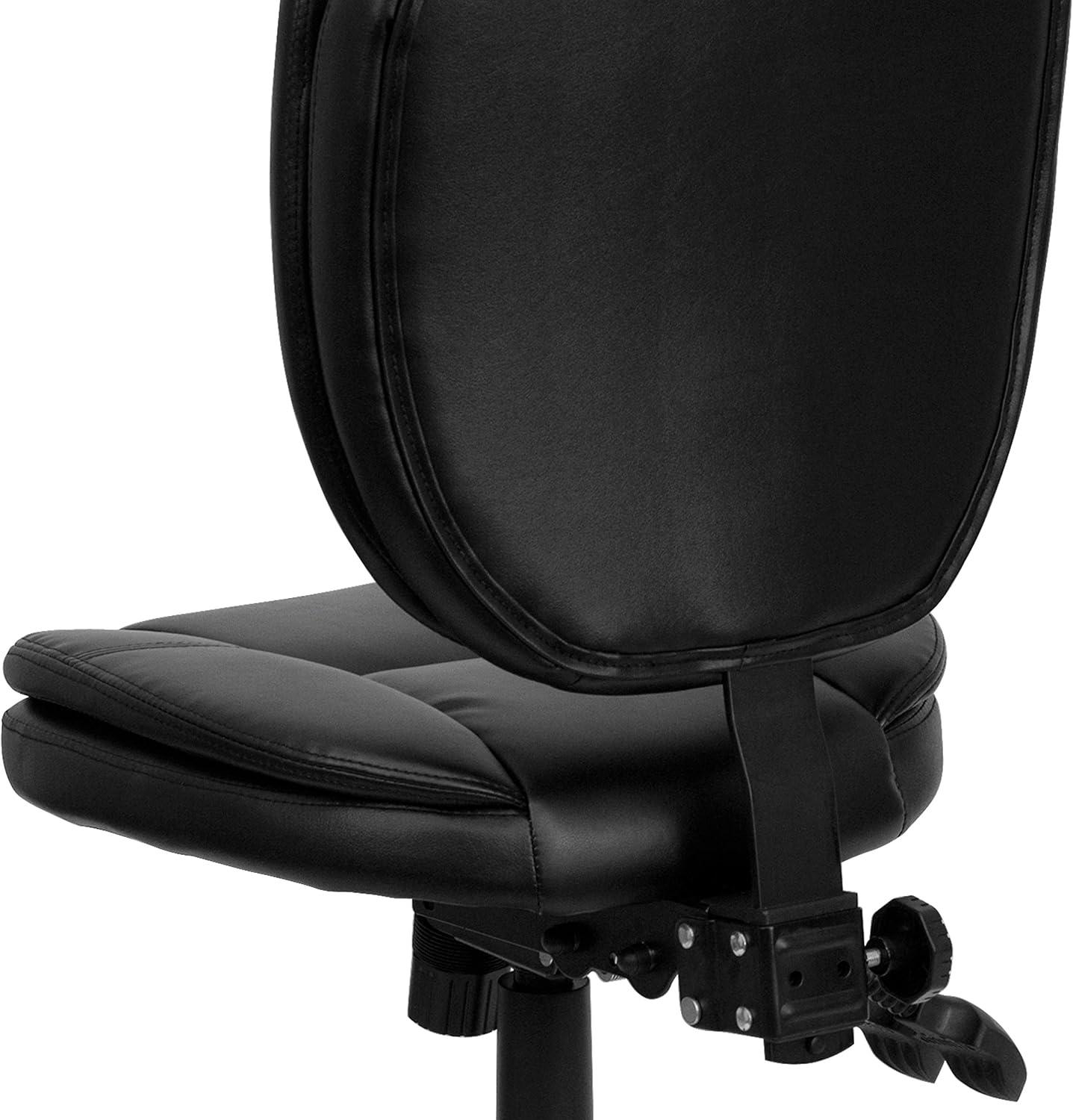 Ergonomic Mid-Back Black LeatherSoft Swivel Task Chair with Synchro Tilt