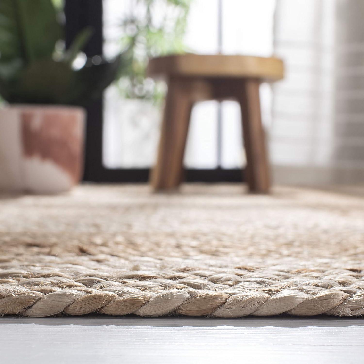 Handwoven Geometric Jute 3' x 5' Area Rug, Natural