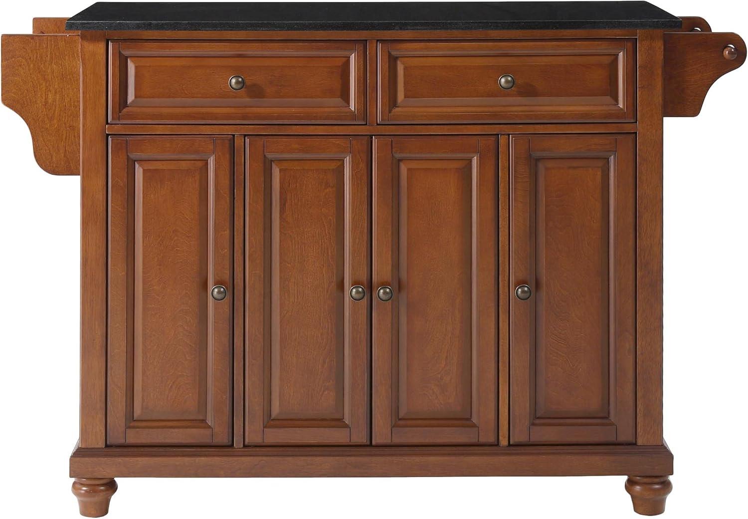 Crosley Furniture Cambridge Wood Kitchen Island in Cherry/Black