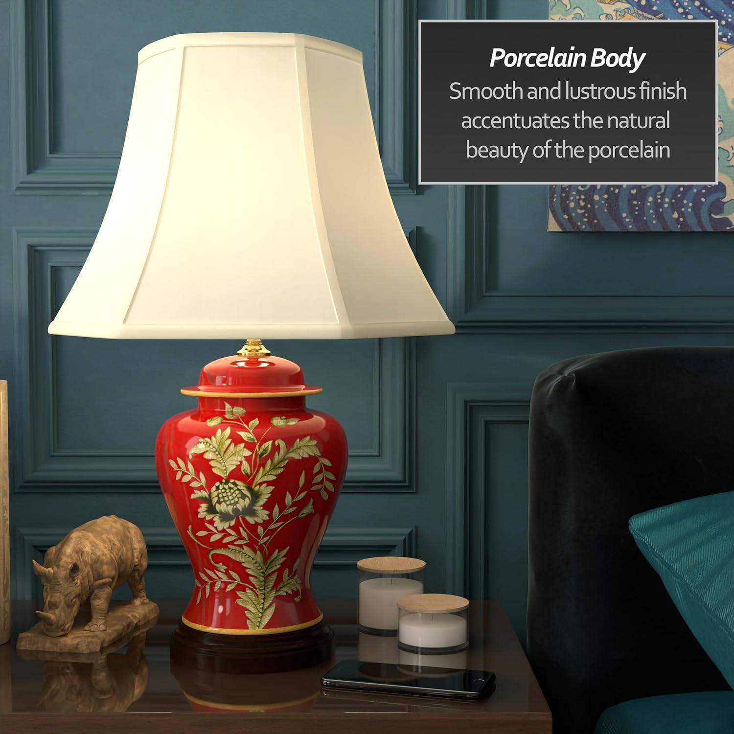 Oriental Furniture 22.5" Golden Foliage Porcelain Lamp, decorative lamp, table lamp, any occasion, any room item