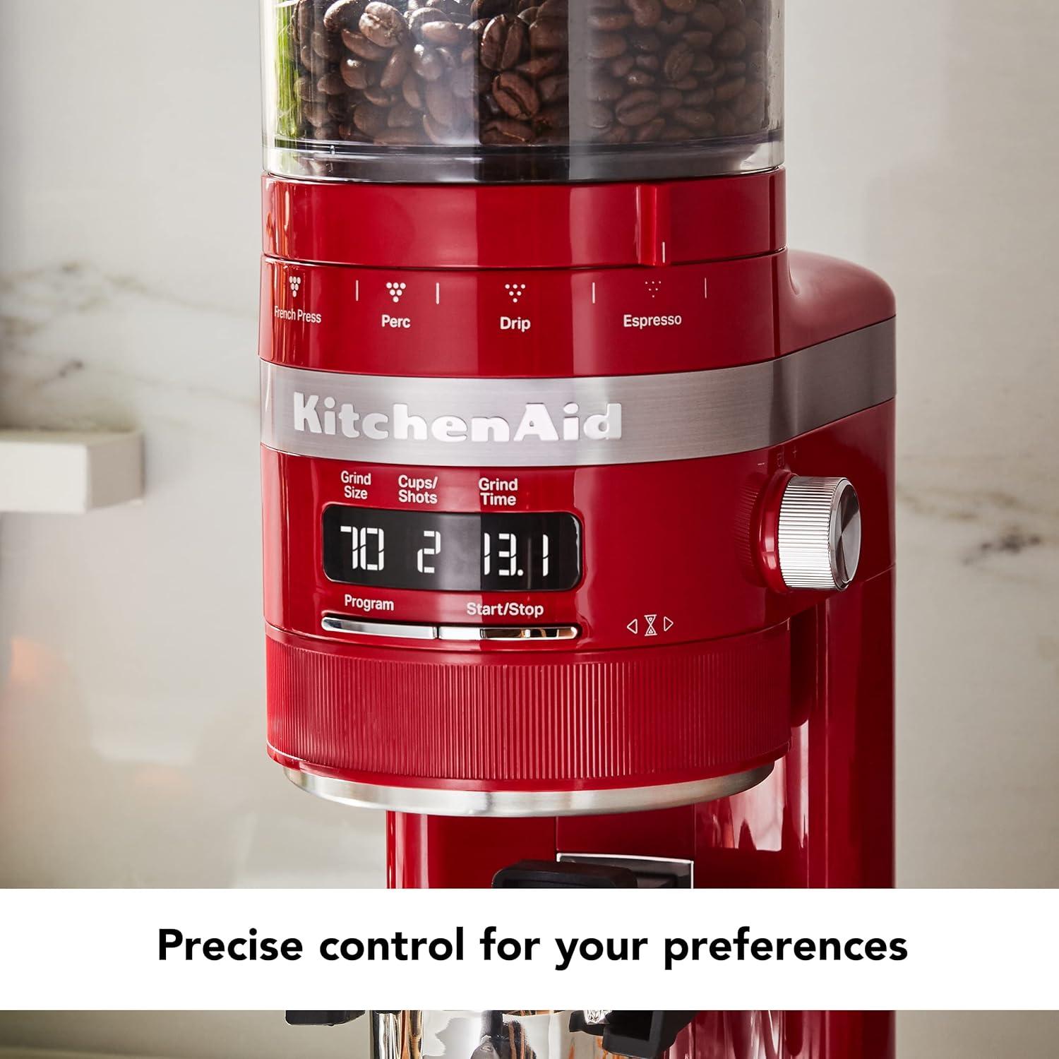 Empire Red Electric Burr Coffee Grinder with Adjustable Grind