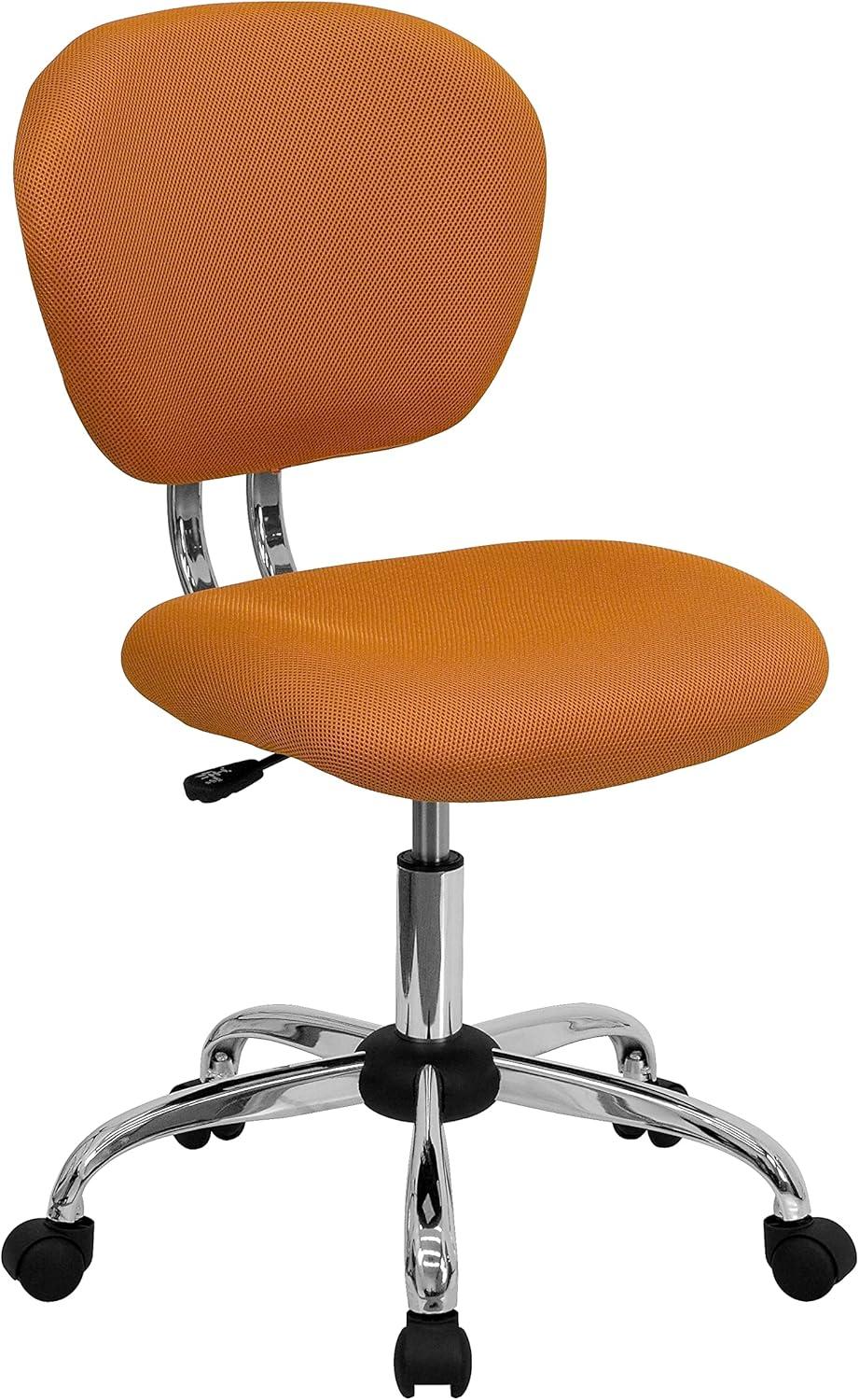 ErgoFlex Mid-Back Orange Mesh Swivel Task Chair with Armless Design