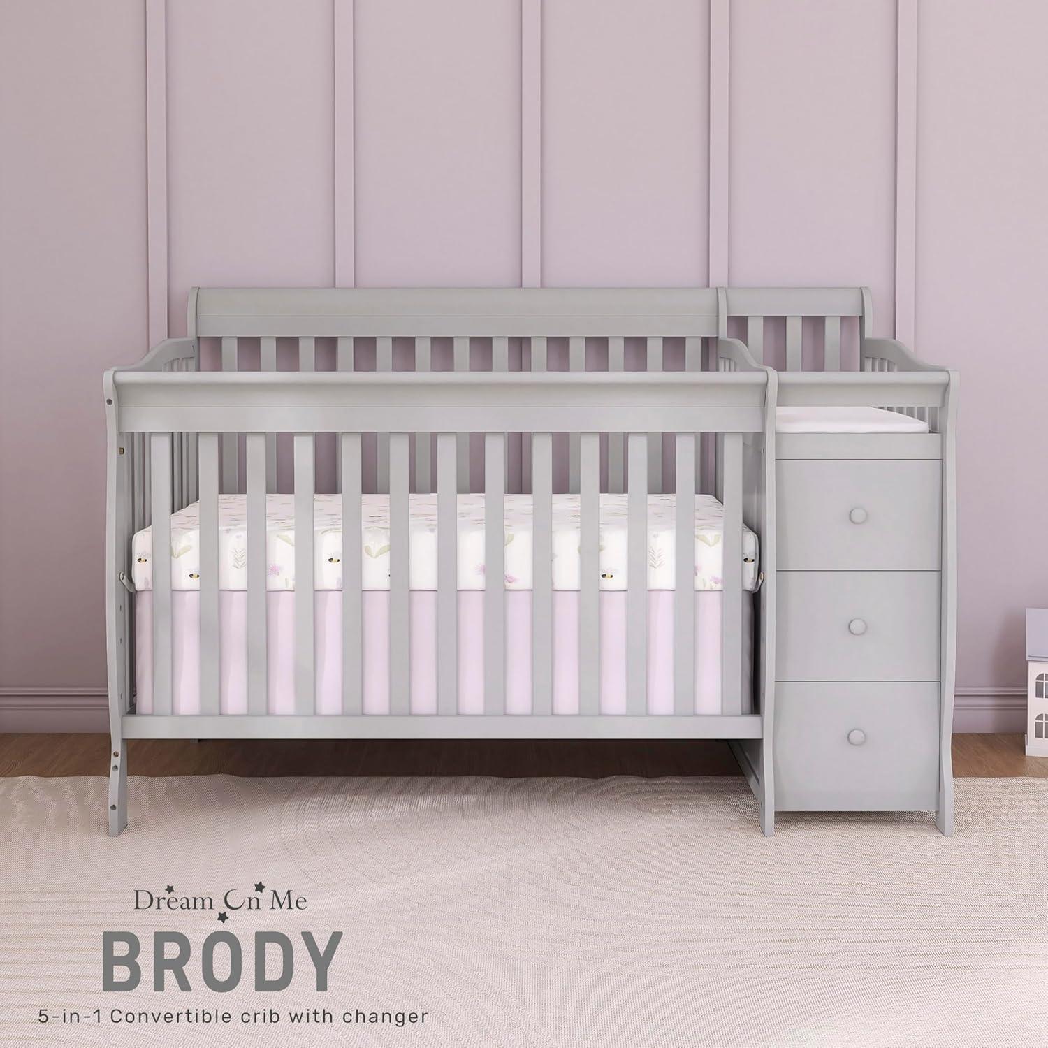 Dream On Me 5 in 1 Brody Convertible Crib with Changer