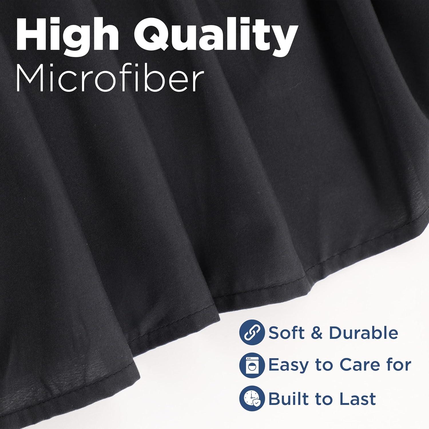 Martex Ruffled Bed Skirt Easy Fit Lightweight 100% Microfiber Dust Ruffle Hotel Quality With 16 inch Tailored Drop