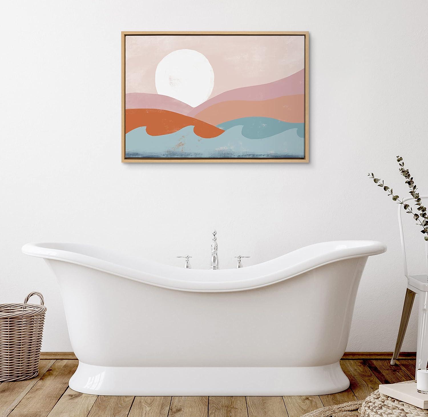 Kate and Laurel Sylvie Endless Summer Horizontal Framed Canvas by Kate Aurelia Holloway, 23x33, Natural